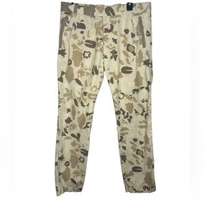 VTG 2000s Diesel Floral Camo Tan Straight Cargo Pant with Belt Button Fly SZ 33
